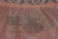 Fruit of the Loom Granny Brief Panty Size 8 Salmon Shiny Sissy Lace Trim Panties