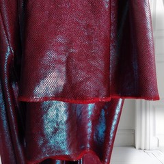 Vintage 90s Metallic Foil Catsuit Disco Rave Clubwear Jumpsuit Red M