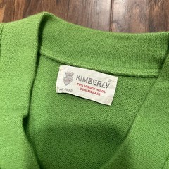 Vtg 60s Kimberly Knitwear Skirt Suit Set Lime Green Wool Mohair Mod Retro MCM
