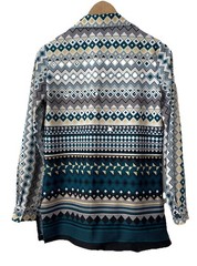 VTG 60s 70s Hamilton 8 Dallas Geometric Long Sleeve Disco Shirt SZ M Hippie Mod