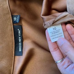 Vintage 90s Briggs New York Tan Faux Suede Blazer Jacket Lightweight Size 10