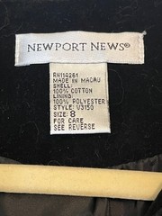 Vintage Newport News Velvet Blazer Jacket Sz 8 Black Steampunk Military Victoria