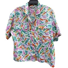 Vtg 80s Notations Top Womens 14 Multicolor Artsy Abstract Maximalist Grannycore