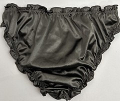 Glossy Butter Second Skin Satin Bikini Panties Sissy Wet Look Silky Ruffles M/L