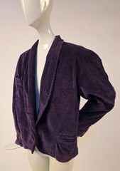 VINTAGE LATE 1970’S DESIGNER CLAUDE MONTANA PURPLE CORDUROY JACKET