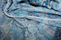 VTG 70s does 40s California Looks Dress Blue Paisley Floral Midi Dress Belted L