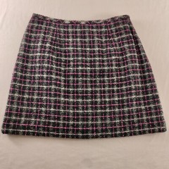 Ann Taylor Poly Wool Blend Skirt, Size 10 90s Pink Black White 28″ Waist