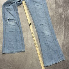 Vintage Lee Jeans Womens 25×30 Blue Flare Bell Bottom Talon 42 Front Seam 70s