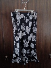 Vintage Monochrome Floral Chiffon Skirt By LunaChix Made In USA Cira 1990s Y2K
