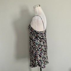 VTG Lingerie Short Nightie/Cami With Matching Gown Black Floral SM Laura Adam’s