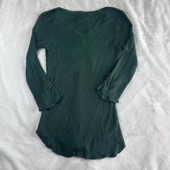 Old Navy green henley babydoll long sleeve top Y2K vintage mcbling