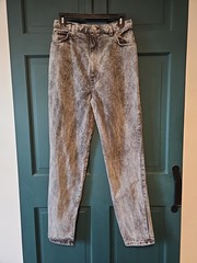 VTG 80s 90s Denim Republic High Waist Acid Wash Jeans Tapered Leg wth Zippers