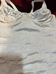 Vintage Adonna Nude Beige Lace Brocade Bodysuit Shaper Girdle 36B