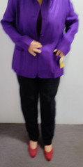 VTG 90’s Nordstrom Essential Elements Women Purple Rayon 3 Button Blazer : XL