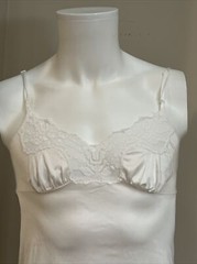 Vintage Vassarette Lingerie Full Slip White Lace Sheer Sz 36 – 24 inches