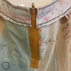 RARE 70s Vintage Hippy Skirt Home Sewn Unique made from pillow cases & sheets
