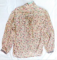 VINTAGE 1960’S HOME SEWN WOMEN’S SILKY FABRIC BLOUSE BUST 46