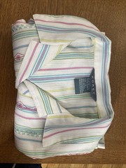 Vintage 1980s Women’s Size Small Koret Button Down Striped Blouse W/ Embroidery