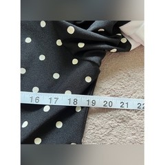 Vtg TF Polka Dot Midi Dress Shoulder Pads Cottage Preppy Bows Whimsical Sz 10