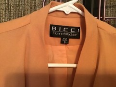 Vintage Bicci Lightweight Peach Wool Crepe Pant Suit Size 8 USA