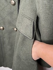 George g:21 Olive Green Double Breasted Coat Size US 4 Wool Blend ASO Mob Wives