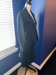 “Luxury Meets Practicality – Vintage Ultrasuede Two-Piece Suit in Deep Blue”