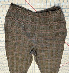 Vintage 1950s Nylon Wool Pants Women’s Tailored High Waist Glen Check Plaid