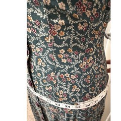 Vintage Rampage Floral Maxi Dress Green Rayon Button Front Tie Back Cottage 90s