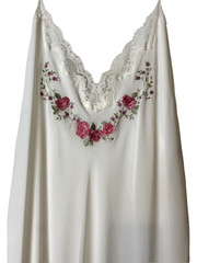 VTG California Dynasty Ivory Nightgown Lace Embroidered Rose Bridal Honeymoon XL