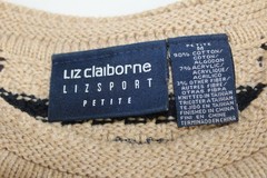 Vintage Liz Claiborne Short Sleeve Cable Knit Grandma Sweater Petite Medium