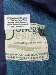 Donegal Design VTG MCM Fuzzy Blue Green Mohair Wool Jacket Braid Trim Womens M
