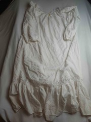 Vintage Nightgown Womens Large White Lace Trim Button Front Cottagecore