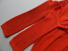 M Katrina Custom of California VTG Orange Knit Dress Evening Talon Long Sleeve