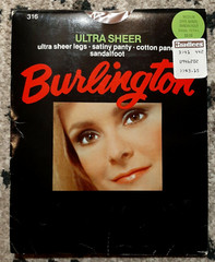Vintage Burlington Ultra Sheer Nylons Pantyhose Size Med Cafe Brazil NOS New