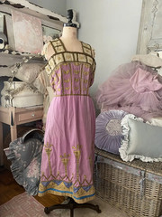 Antique Pink Paris Opera Theater Costume 1880 AIDA Depicting Egyptian Dress