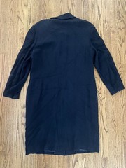 Vtg 1980s 1990s Louis Feraud Navy Blue Military Style Dress Pearl Gold Button