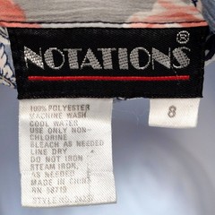 Vintage button down shirt floral pink black Notations womens 8
