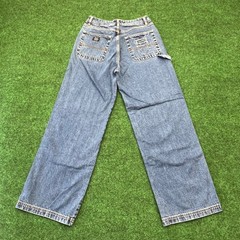 Vintage 90s Union Bay Womens Blue Denim Wide Leg Carpenter Jeans Size 9