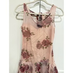 Diesel Sheer Vintage Mesh Floral Pink Dress Sz Medium Rare Boho Y2K Cottagecore