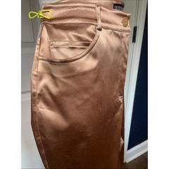 Vintage St. John Griffith & Gray Liquid Satin Wide Leg Pants Rose Gold Bronze 10