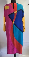 Styled by Mister C Vintage 1980’s Silk Dress Color Block Statement Piece Sz 22