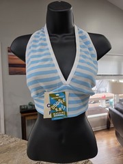 NOS Vtg 1970s Halter Top Double Knit Deadstock One Size Fits All Color All Tan