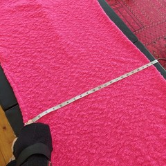 Jane Vintage Hot Pink Knit Midi Dress Knit Mock Neck Balloon Sleeve 1960’s