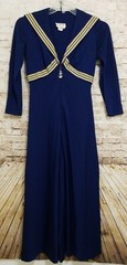 Vintage 1969 Pat Richards Blue Mod Sailor 60s Dress Size 9/10