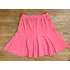 Vintage Pink Woven Skirt Size XL 35″ Waist 1990s Wide Cut 8 Panel