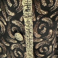 Vintage Imported Gold Black Wool Brocade Jacket And Sweater Grandmacore Size: M