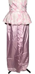 Vintage 80s Strapless Peplum Bow Prom Dress Cottagecore Kawaii 36-28-42