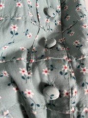 Vintage 1980’s Karin Stevens Green/Mint and White Floral Mini Dress, Size 12