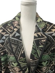 Vintage 90s New Identity Woven Tapestry Aztec Tribal Cowgirl Jacket Pockets M