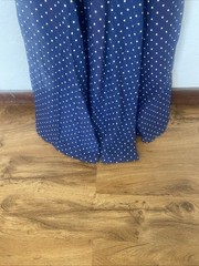 Vintage Coco California Blue with polkadots maxi dress size 10 Paper Tag Lined